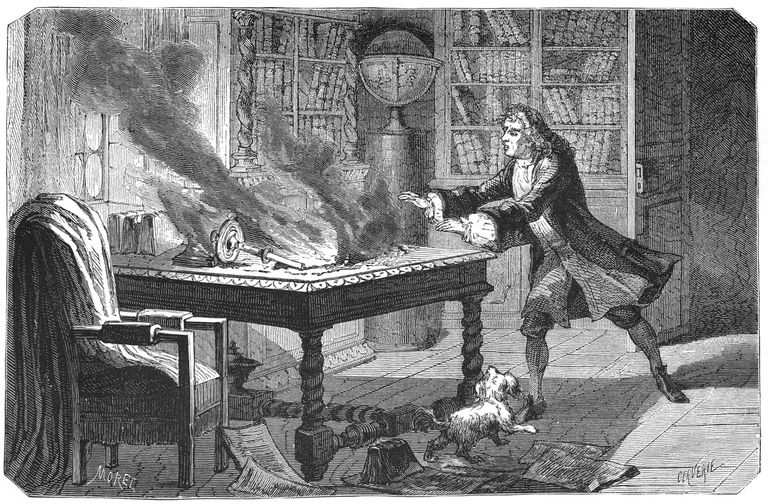 A dog caused a fire in Isaac Newton's lab