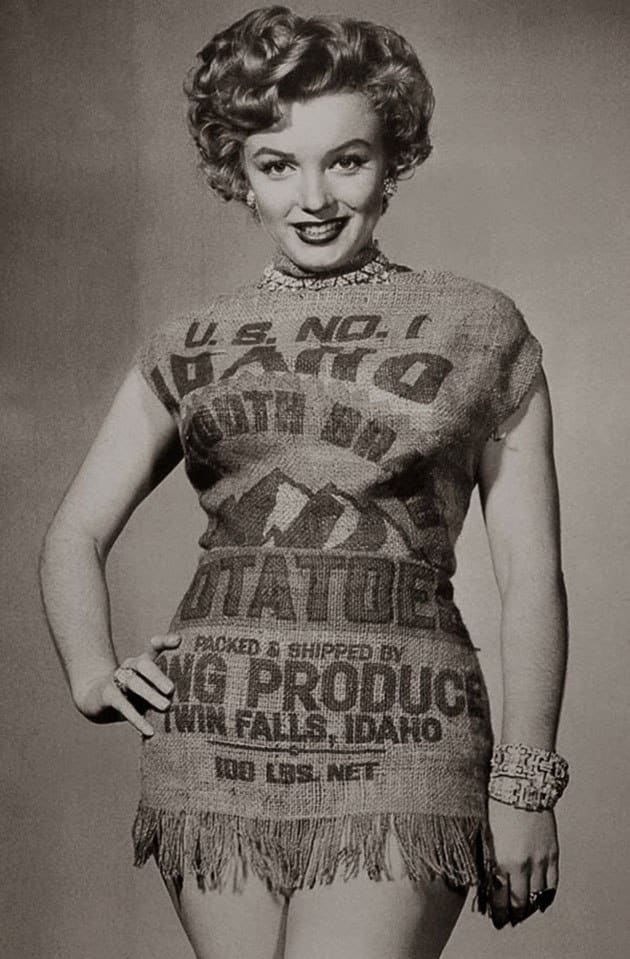 Womens History Month: Marilyn Monroe and her Potato Sack Dress – Thoughts  and Ponderances
