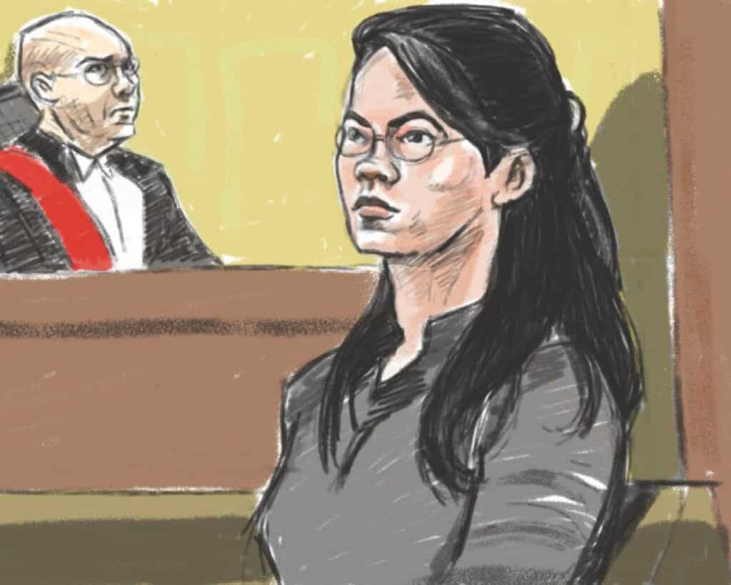 Courtroom drawing of Jennifer Pan
