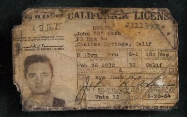 Johnny Cash's driver's license